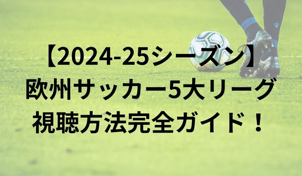 【2024-25シーズン】欧州サッカー5大リーグの視聴方法完全ガイド！