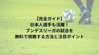 【完全ガイド】日本人選手も活躍！ブンデスリーガの試合を無料で視聴する方法と注目ポイント